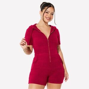 YITTY Pet Me Short Onesie - Color: Merlot